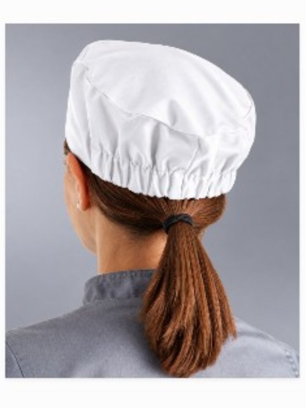 Uncommon Threads Unisex White Chef Skull Cap Elastic Cotton 2 Pack